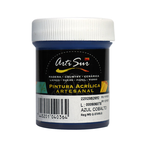 Pintura artesanal 30ml azul perlado Artisur