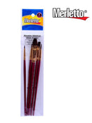 Pinceles artisticos café 5 unidades Merletto.