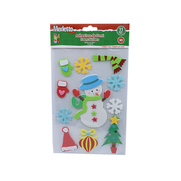 Stickers foam 3D navidad 11 unidades Merletto.