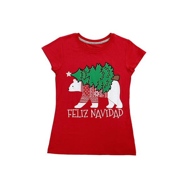 Camiseta navideña manga corta 2-8 niña - Miro Christmas