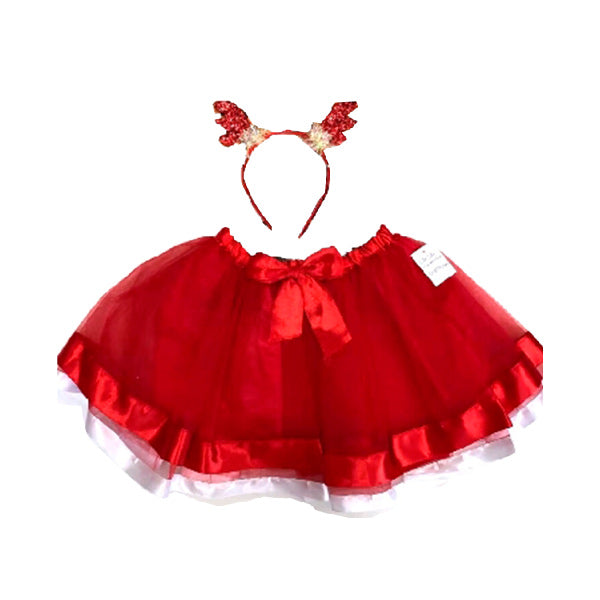 Falda para mascota roja más vincha