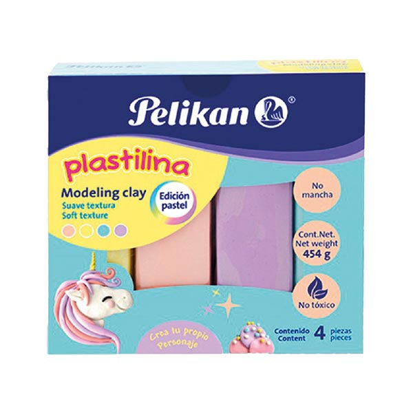Plastilina pastel 4 colores Pelikan.
