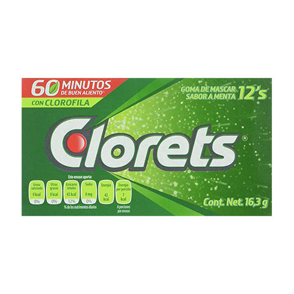 Goma de mascar Clorets grande con clorofila 16.8g