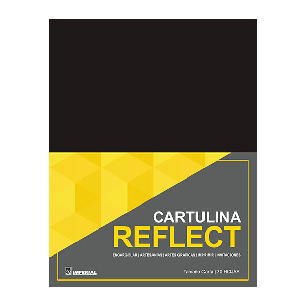 Cartulina Reflect negro carta 20 unidades