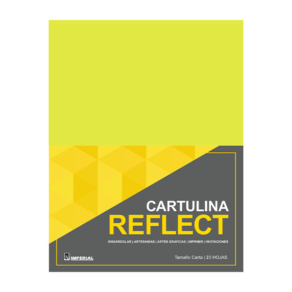 Cartulina Reflect amarillo carta 20 unidades