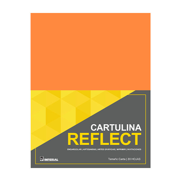 Cartulina Reflect naranja carta 20 unidades