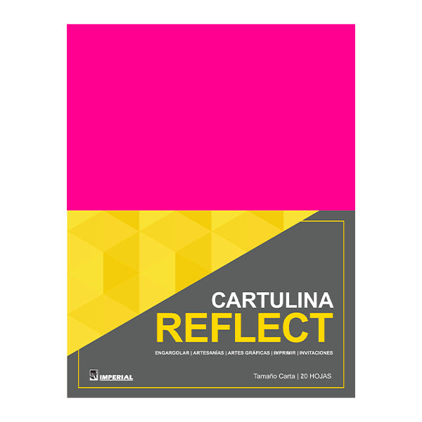 Cartulina Reflect rosa mexicano carta 20 unidades