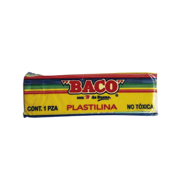 Plastilina en barra 120g amarillo Baco.