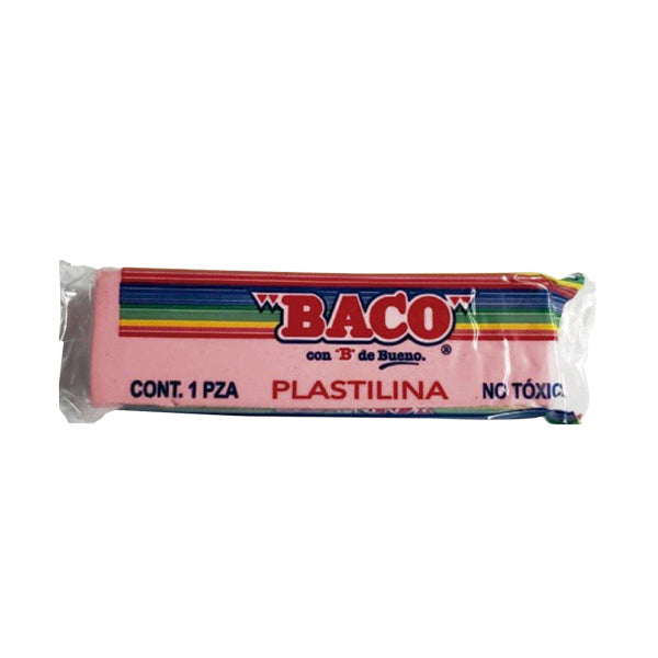 Plastilina en barra 120g rosado Baco.