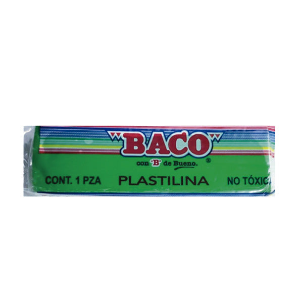 Plastilina en barra 120g verde claro Baco.