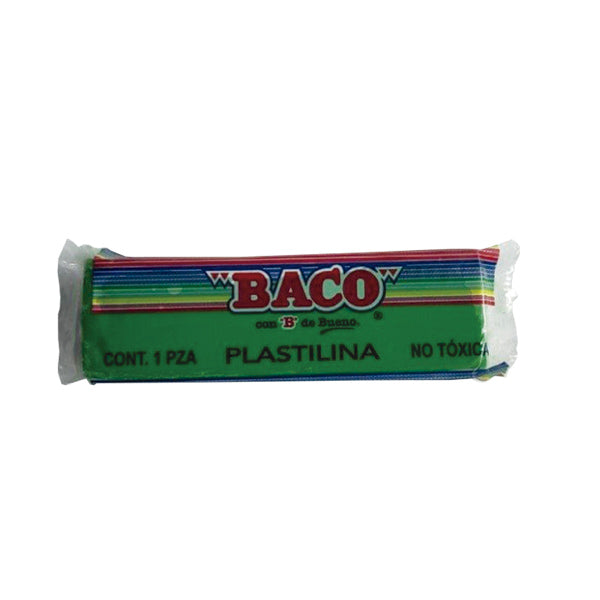 Plastilina en barra 120g verde oscuro Baco.