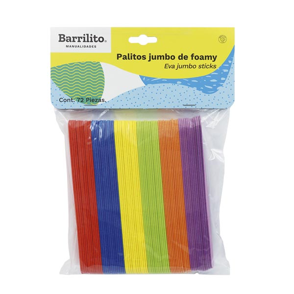 Paleta foam jumbo colores surtidos 72 unidades Barrilito