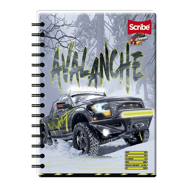 Cuaderno espiral doble rayado 100 hojas Xtreeme Sc