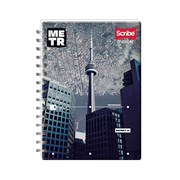 Cuaderno espiral doble rayado 100 hojas Master M S