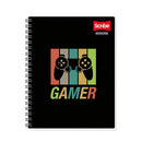 Cuaderno espiral doble rayado 100 hojas Gamers Scr
