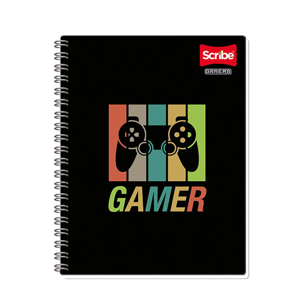 Cuaderno espiral doble rayado 100 hojas Gamers Scr