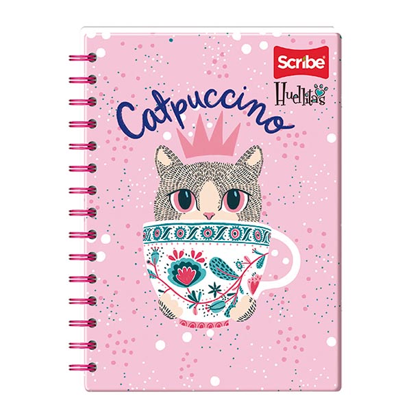 Cuaderno espiral doble rayado 100 hojas Huellitas