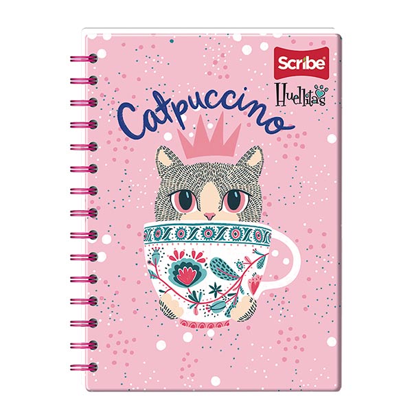 Cuaderno espiral doble rayado 100 hojas Huellitas