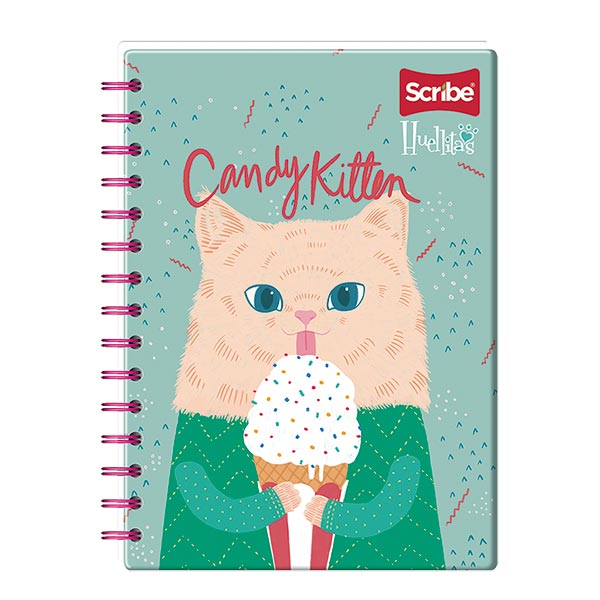 Cuaderno espiral doble rayado 100 hojas Huellitas