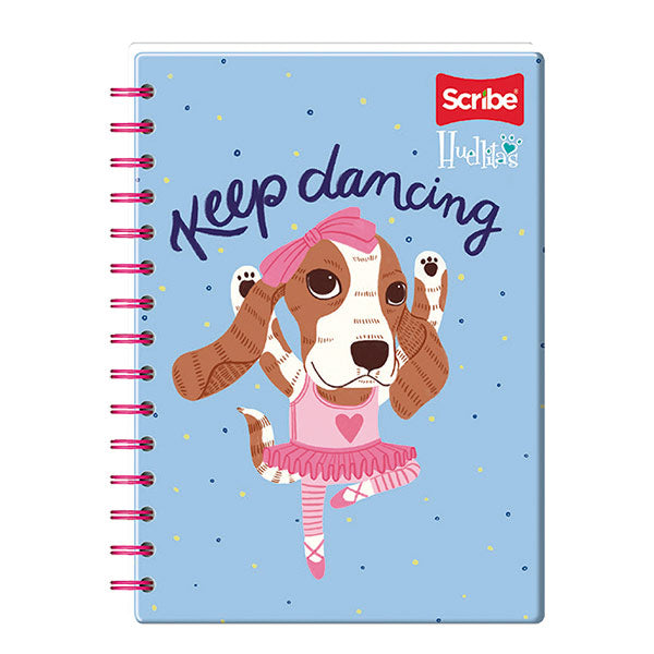 Cuaderno espiral doble rayado 100 hojas Huellitas