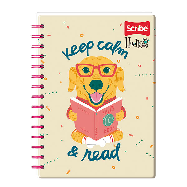 Cuaderno espiral doble rayado 100 hojas Huellitas