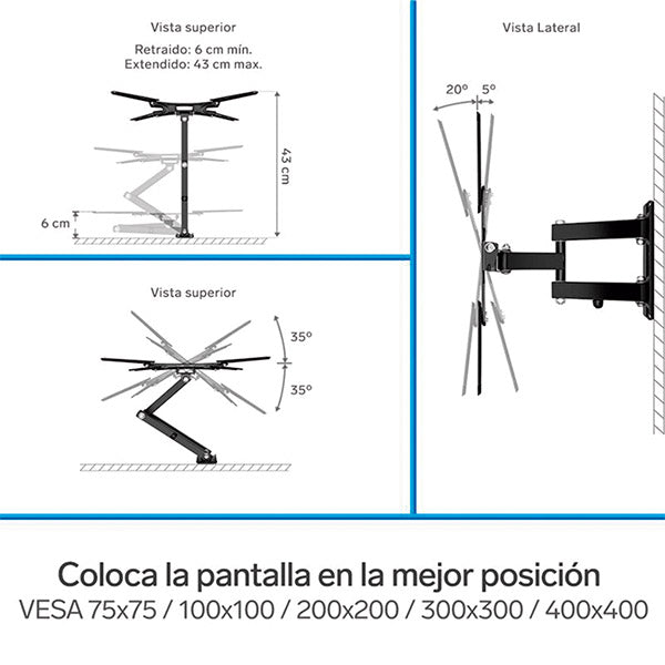 Soporte de pantalla de 13" a 50" con brazo STV-064