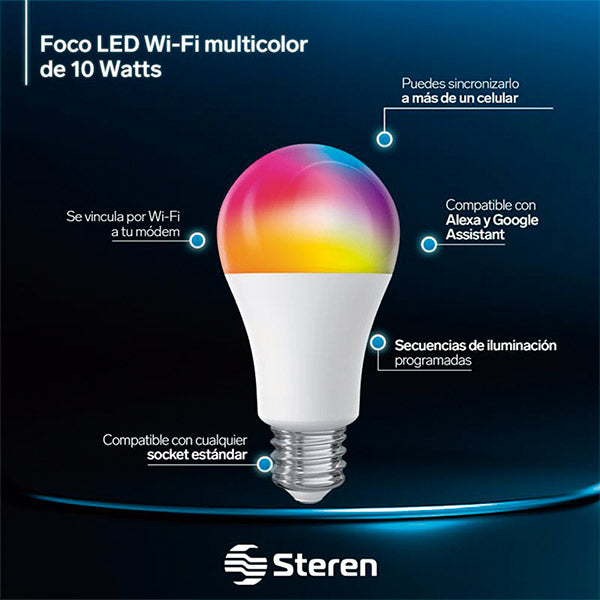 3 pack de bombillos LED RGB WIFI SHOME-120/ Steren