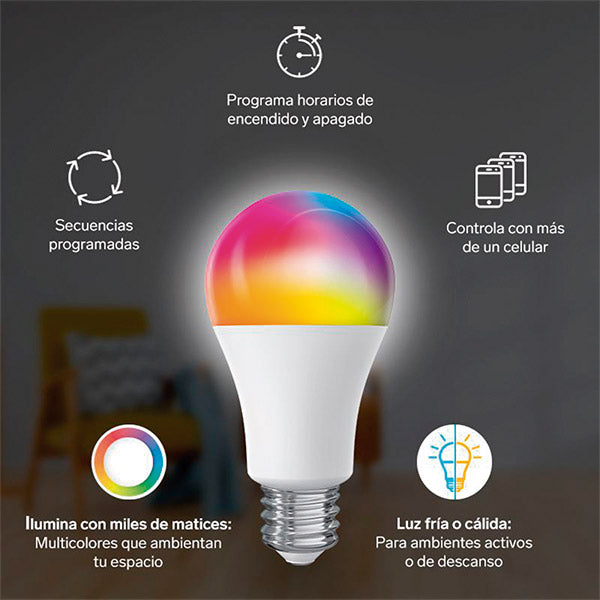 3 pack de bombillos LED RGB WIFI SHOME-120/ Steren