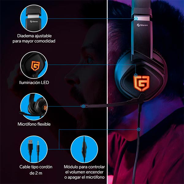 Audífonos gaming 3,5mm AUD-558 Steren