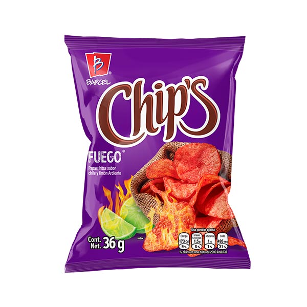 Snacks Chips Barcel Fuego 36 gramos.