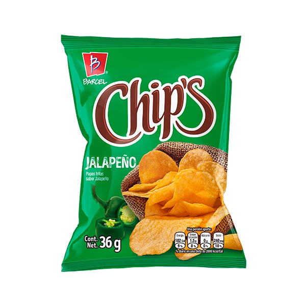 Snacks Chips Barcel Jalapeños 36 gramos.