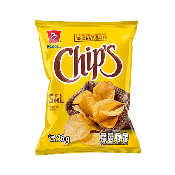 Snacks Chips Barcel con Sal 36 gramos.