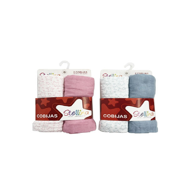 Set frazadas rosadas para bebé - Stellina