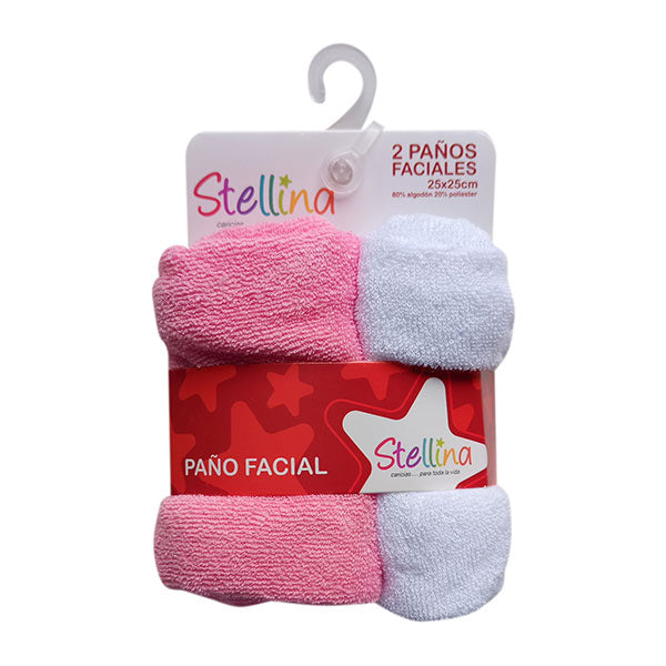 Set pañitos rosa y blanco para bebé - Stellina