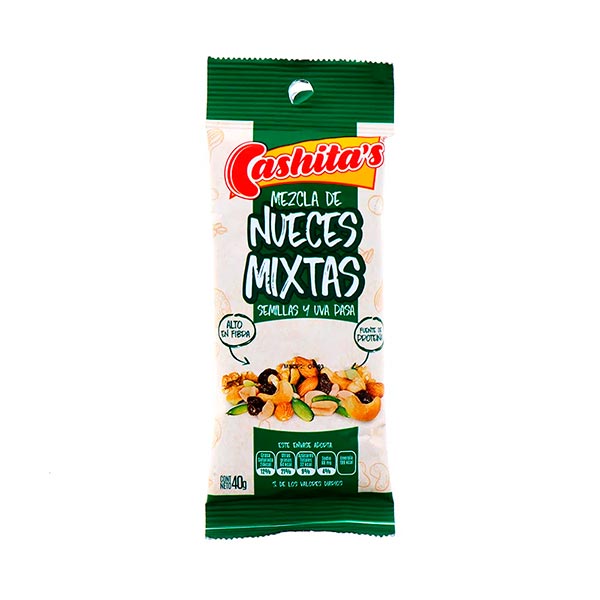 Cashita Nueces Mix Semillas y Uva 40 gramos