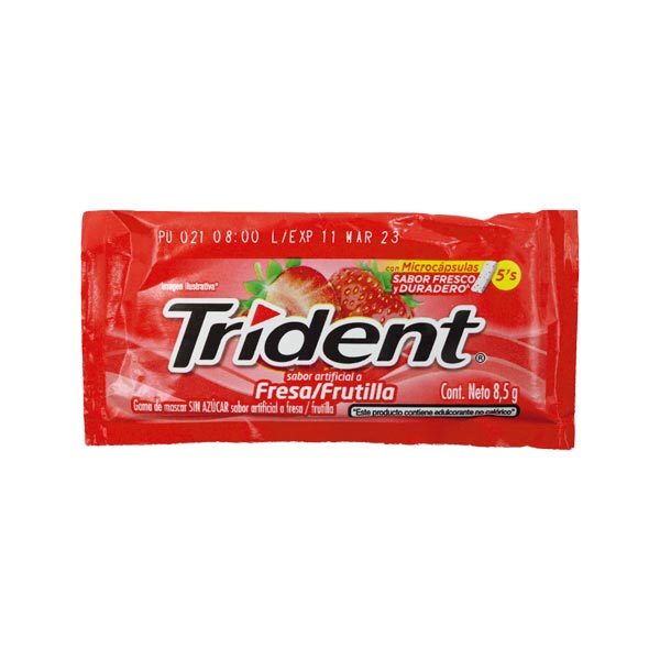 Goma de mascar sabor a fresa Trident