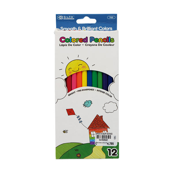Lápices de color 12 unidades bazic