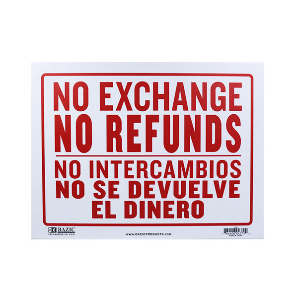 rotulo no devue dinero L-53-24 BAZIC