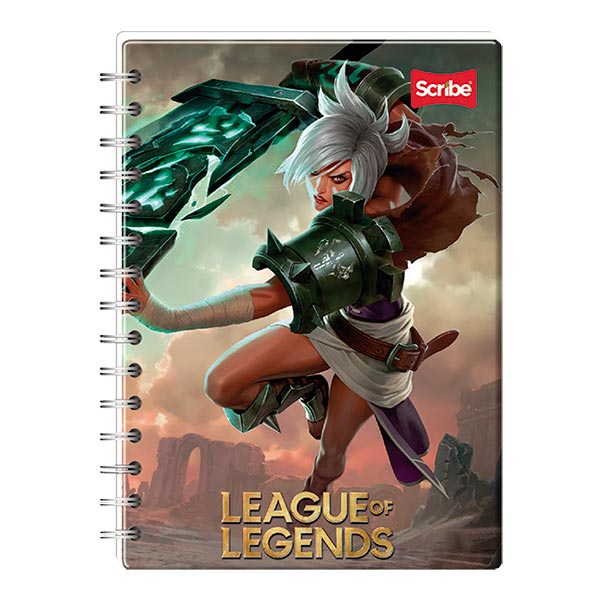 Cuaderno espiral doble rayado 100 hojas League Scr