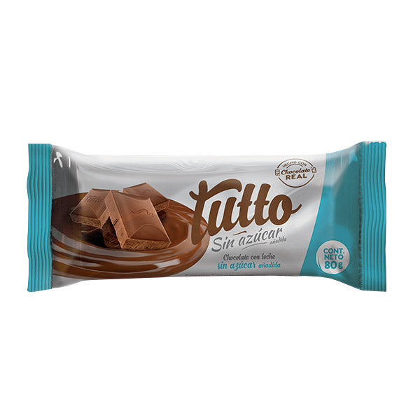 Chocolate Tutto sin Azúcar 80 gramos.