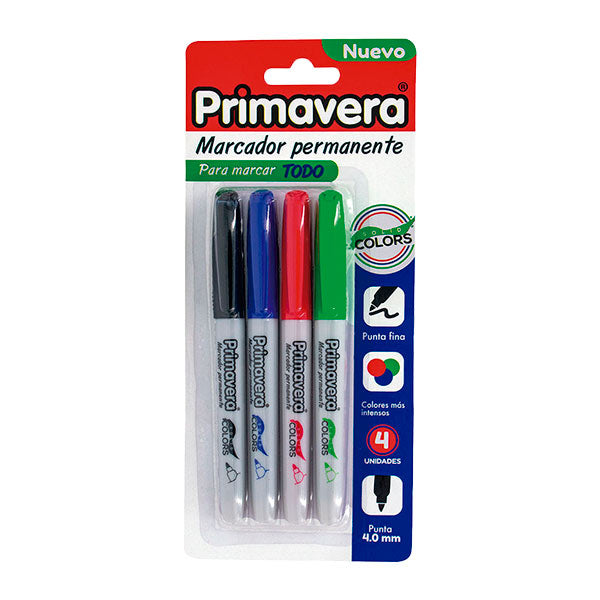 Marcadores 4mm sólidos permanentes 4uds Primavera.