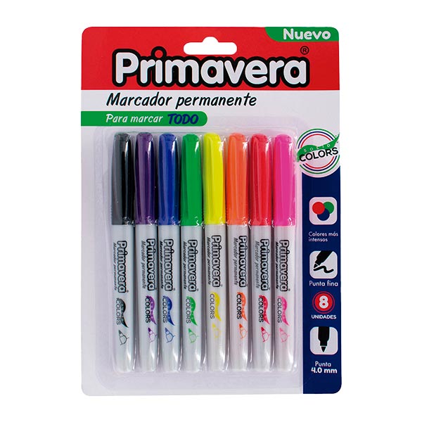 Marcador 4.5mm 8 unidaes Primavera.