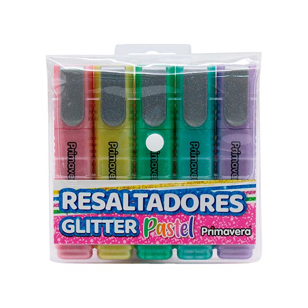 Marcador resaltador escarchado pastel 5 unidades