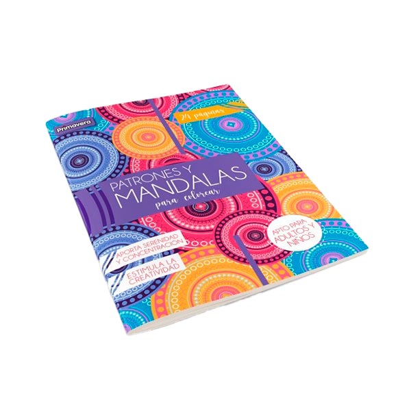 Libreta de Mandala para colorear diseño creatividad Primavera.