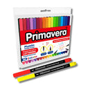 Marcador plumon doble punta pincel 36 unidades