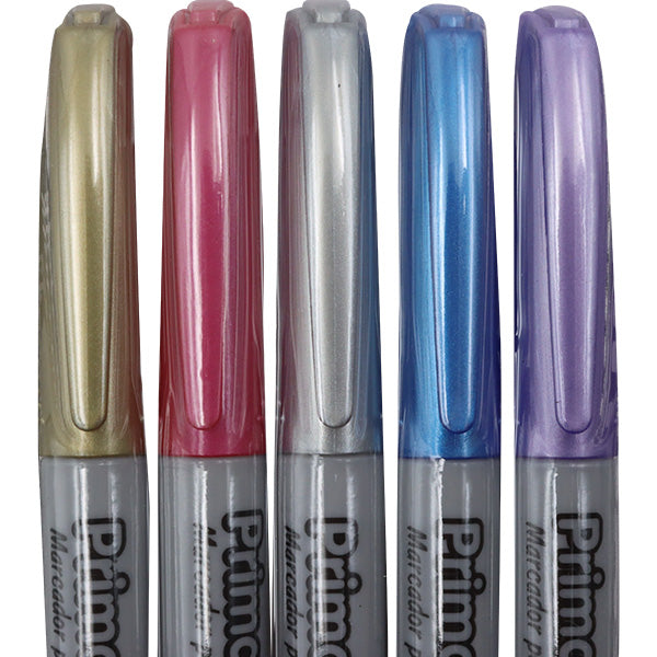 Marcador permanente metalizado 5 unidades