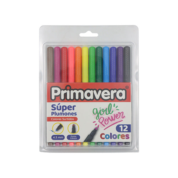 Marcadores super plumón 3.5mm 12 unidades Primavera