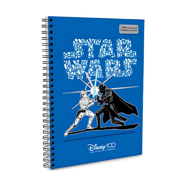 Cuaderno de resorte 5 materias Rayas Primavera.