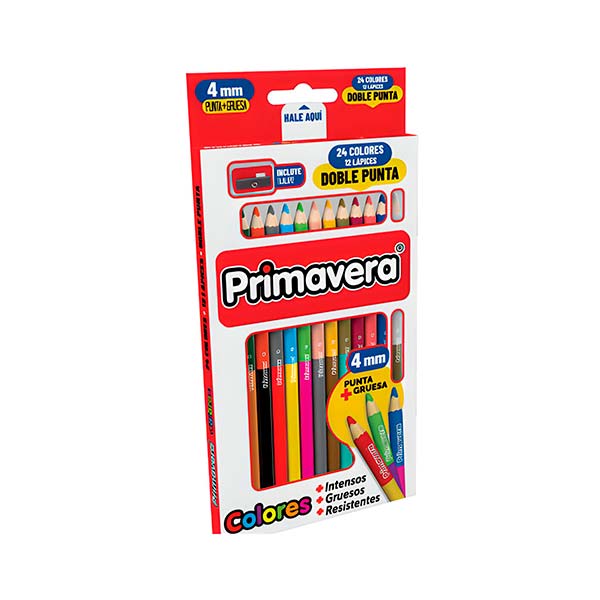 Lápices de color 4mm 24u Triangulares Primavera.