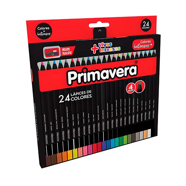 Lápices de color 4mm 24u Triangulares Primavera.